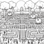 Pumpkin Patch Maze Coloring Pages 3