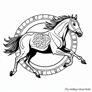 Race Horse Mandala Coloring Pages: Speed and Agility 2