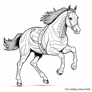 Race Horse Mandala Coloring Pages: Speed and Agility 3