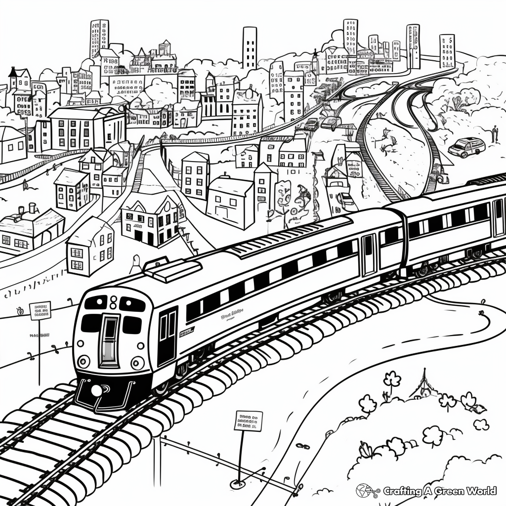 Railway Map Coloring Pages 1