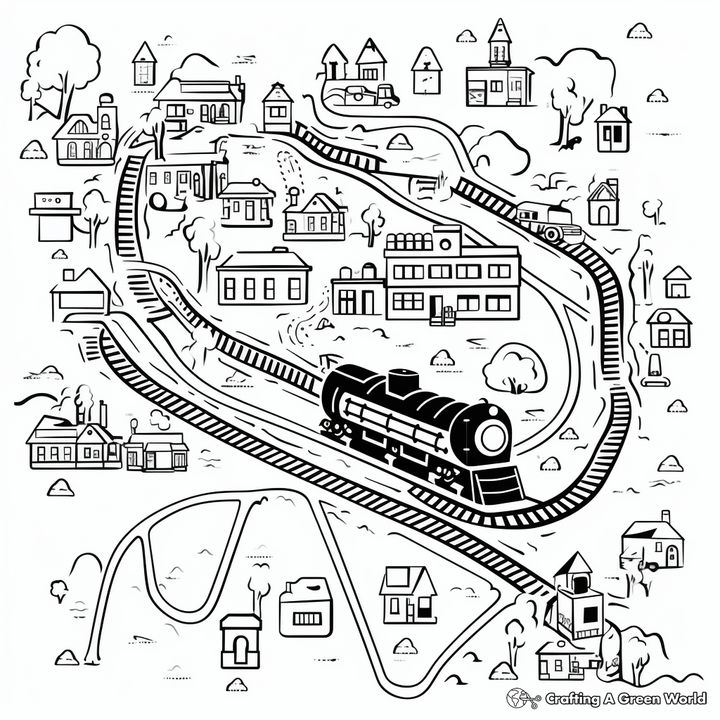 Railway Map Coloring Pages 2