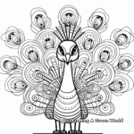 Rainbow-Colored Abstract Peacock Coloring Pages 3