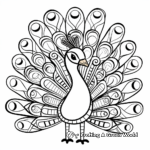 Rainbow-Colored Abstract Peacock Coloring Pages 4