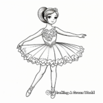 Rainbow Unicorn Ballerina Coloring Pages 3