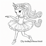 Rainbow Unicorn Ballerina Coloring Pages 4