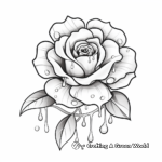 Raindrops on Rose Coloring Pages 1