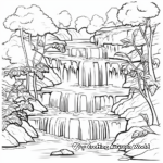 Rainforest Waterfall and River Coloring Pages 3