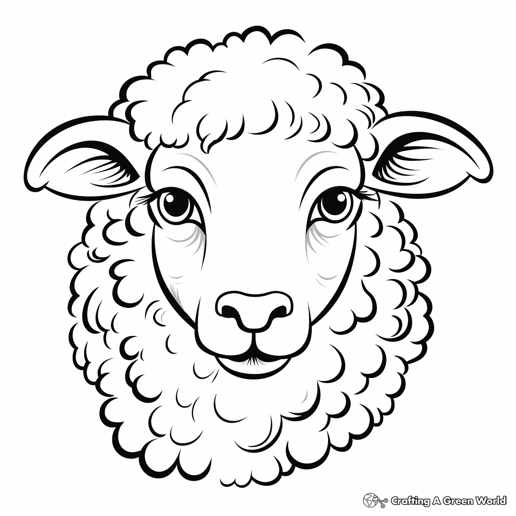 Ram Sheep Head Coloring Pages 1