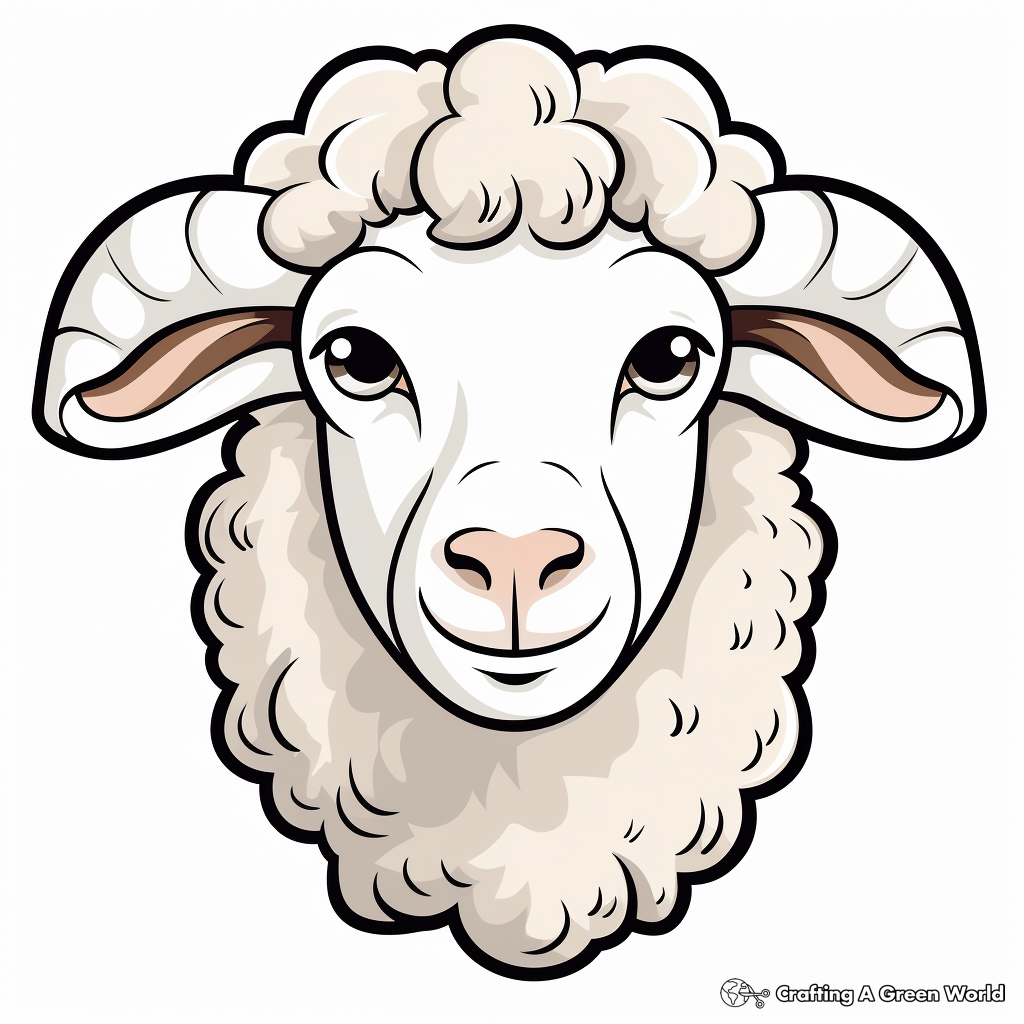 Ram Sheep Head Coloring Pages 2