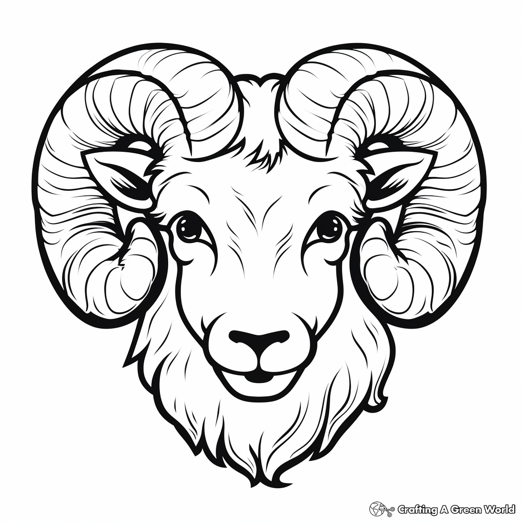Ram Sheep Head Coloring Pages 3