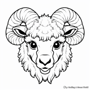Ram Sheep Head Coloring Pages 4