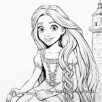 Rapunzel and Pascal Coloring Sheets 1