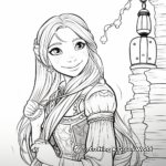 Rapunzel and the Lantern Festival Coloring Pages 3