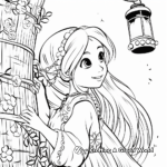 Rapunzel and the Lantern Festival Coloring Pages 4