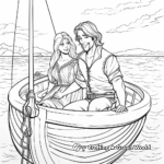 Rapunzel Boat Ride with Flynn Rider Coloring Pages 1