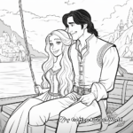Rapunzel Boat Ride with Flynn Rider Coloring Pages 2