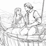Rapunzel Boat Ride with Flynn Rider Coloring Pages 3