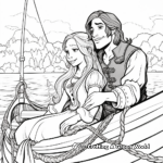 Rapunzel Boat Ride with Flynn Rider Coloring Pages 4