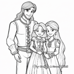Rapunzel Family Coloring Pages: The King, The Queen and Rapunzel 1