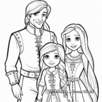 Rapunzel Family Coloring Pages: The King, The Queen and Rapunzel 2