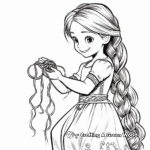 Rapunzel Hair Braiding Coloring Pages 4