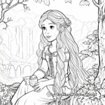 Rapunzel in the Wild: Forest-Scene Coloring Pages 1