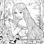 Rapunzel in the Wild: Forest-Scene Coloring Pages 4
