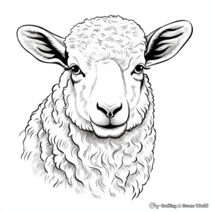 Rare Breed Sheep Head Coloring Pages 1