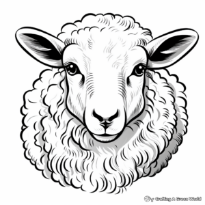 Rare Breed Sheep Head Coloring Pages 2