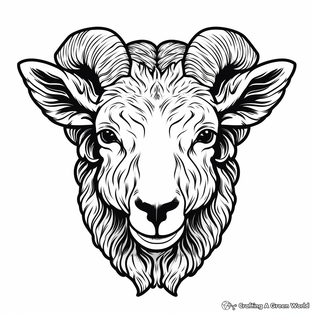 Rare Breed Sheep Head Coloring Pages 3