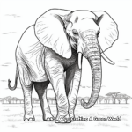 Realistic African Elephant Coloring Pages 1