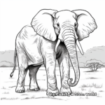 Realistic African Elephant Coloring Pages 2