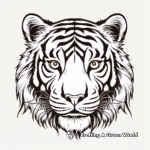 Realistic Bengali Tiger Face Coloring Pages 1