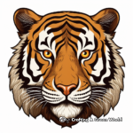 Realistic Bengali Tiger Face Coloring Pages 2