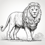 Realistic Detailed Lion Coloring Pages for Adults 1