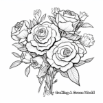 Realistic Rose Bouquet Coloring Pages 4