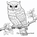 Relaxing Owl on the Branch Coloring Pages 1