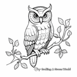 Relaxing Owl on the Branch Coloring Pages 2