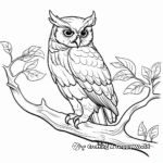 Relaxing Owl on the Branch Coloring Pages 4
