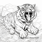 Roaring Tiger: Vibrant Action Scene Coloring Pages 3