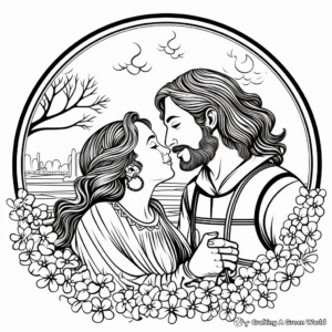 Romantic Greek Myths: Gods and Mortals Coloring Pages 1