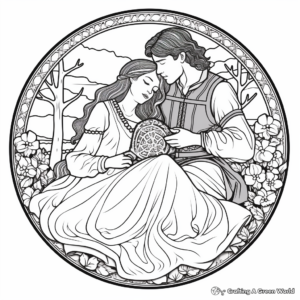 Romantic Greek Myths: Gods and Mortals Coloring Pages 2
