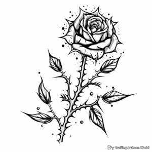 Rose and Thorn Coloring Pages 1