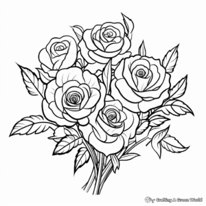 Rose Bouquet Coloring Pages: Collection of Different Roses 4