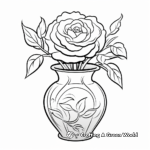 Rose in Vase Coloring Pages 4