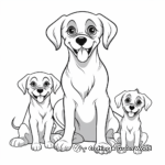 Rottweiler Family Coloring Pages: Parents and Puppies 4