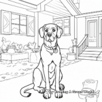 Rottweiler in Habitat: Home-Scene Coloring Pages 2