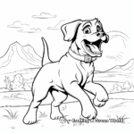 Rottweiler Showing Tricks: Performance Scene Coloring Pages 1