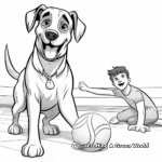 Rottweiler Showing Tricks: Performance Scene Coloring Pages 3