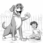 Rottweiler Showing Tricks: Performance Scene Coloring Pages 4